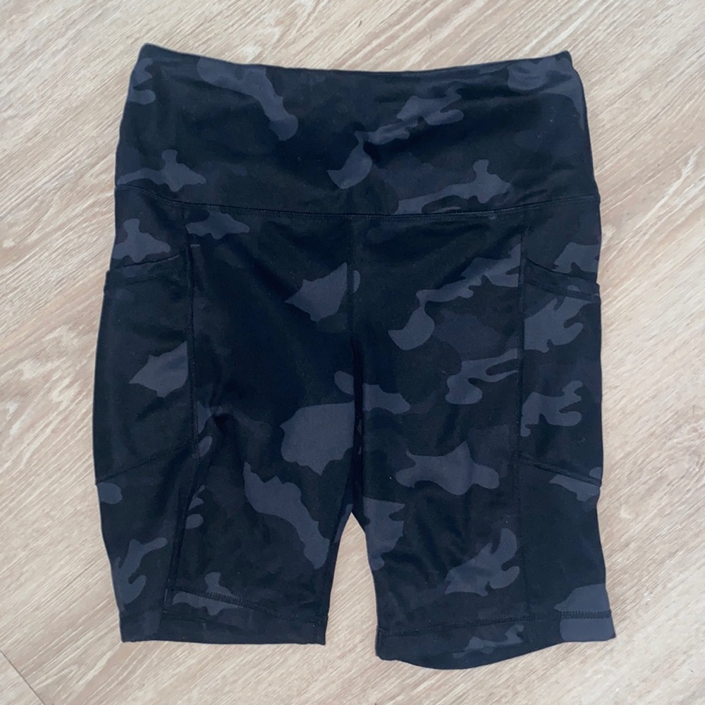 Camo Biker Shorts with Pockets